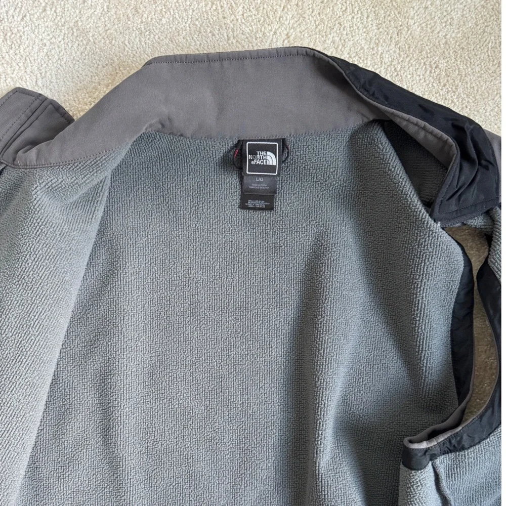 The North Face Vest Mens L Grey Apex Bionic Softshell Windproof Fleece Lined